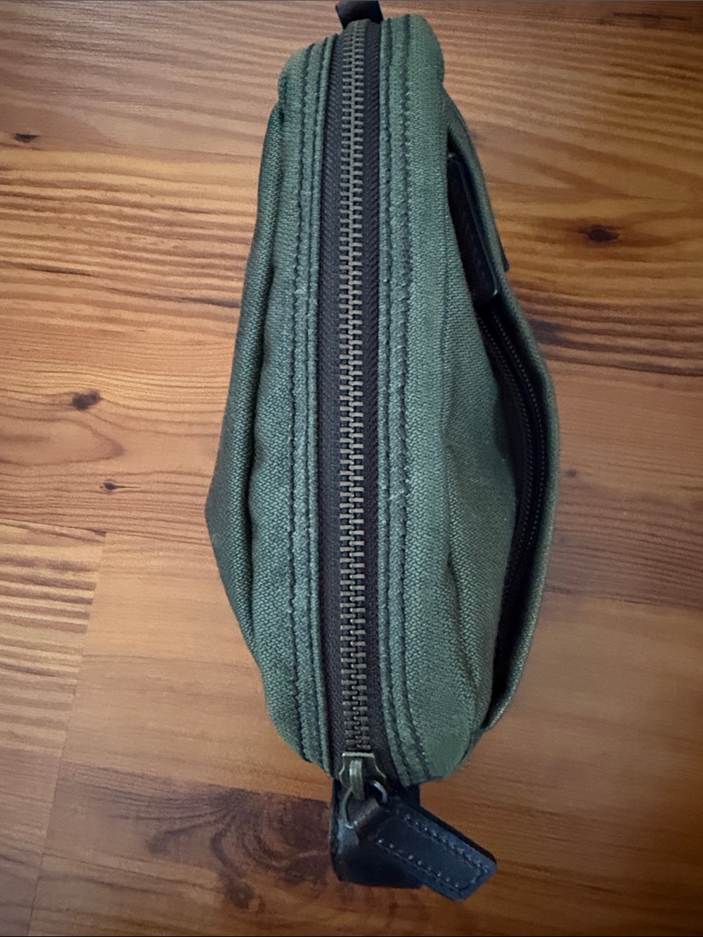 Frye Olive Canvas Carter Dopp Kit with Leather trim - Picture 7 of 13